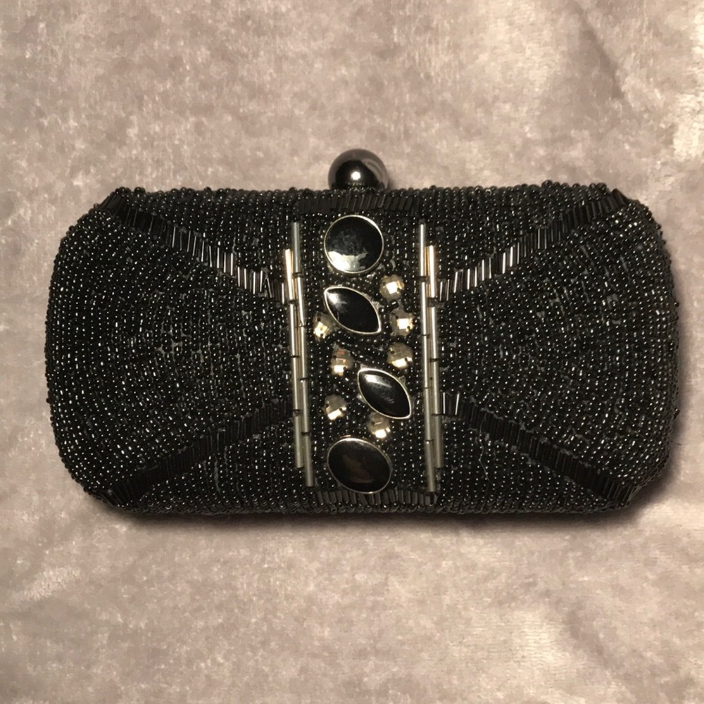 Mossimo Black Beaded Clutch w/ Chain